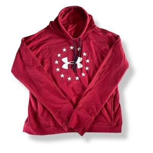 [Under Armour] Red Freedom Funnel Neck Pullover Sweatshirt